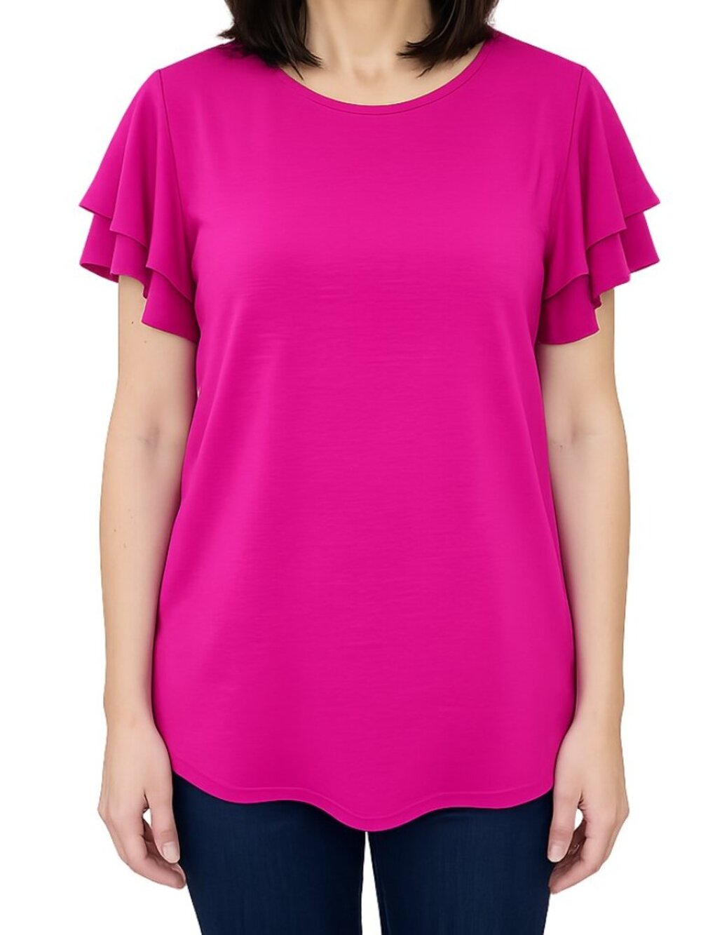 Hot Pink Ruffle Sleeve Blouse Size XL